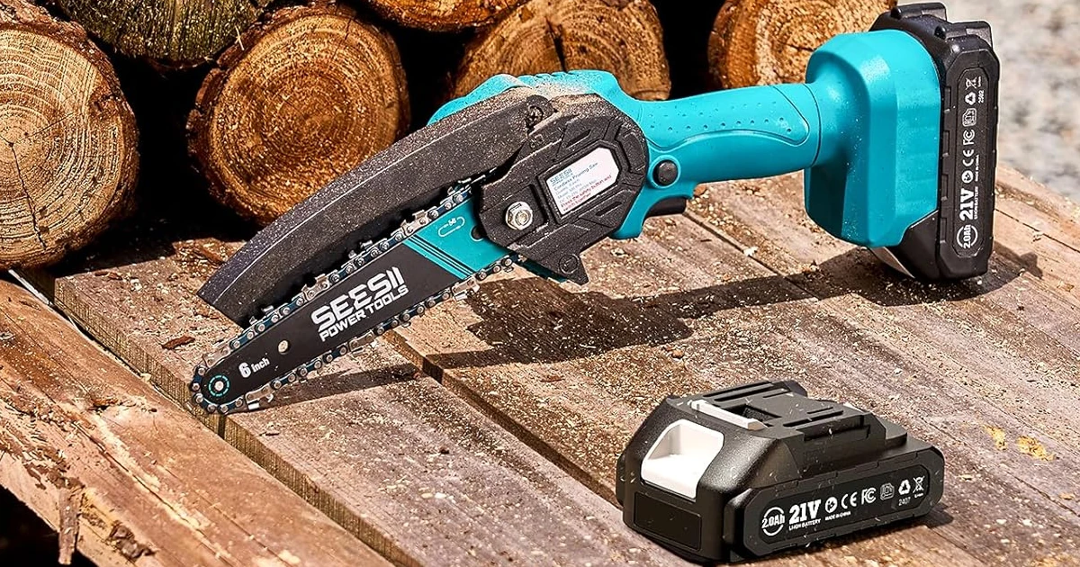 Cordless Mini Chainsaw at Amazon