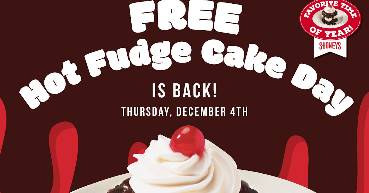 Shoney's Hot Fudge Cake Day