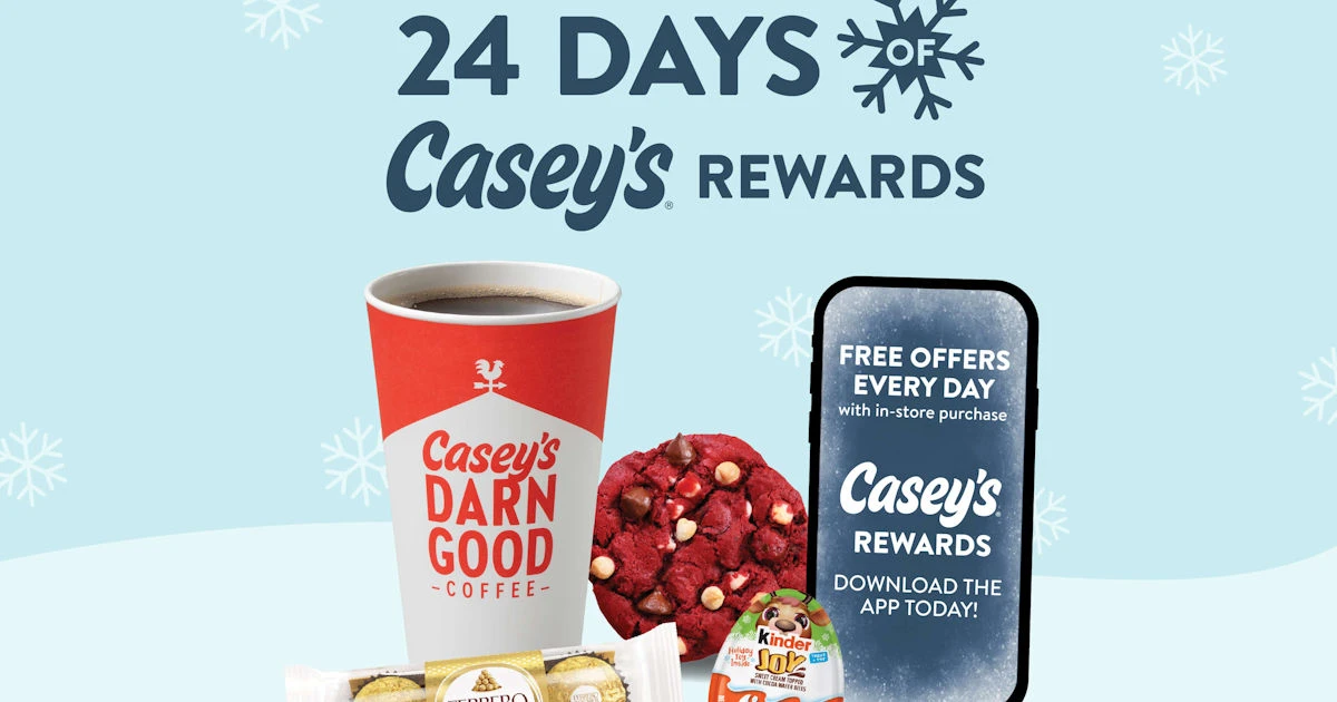 Casey's 24 Days of Rewards Free Items