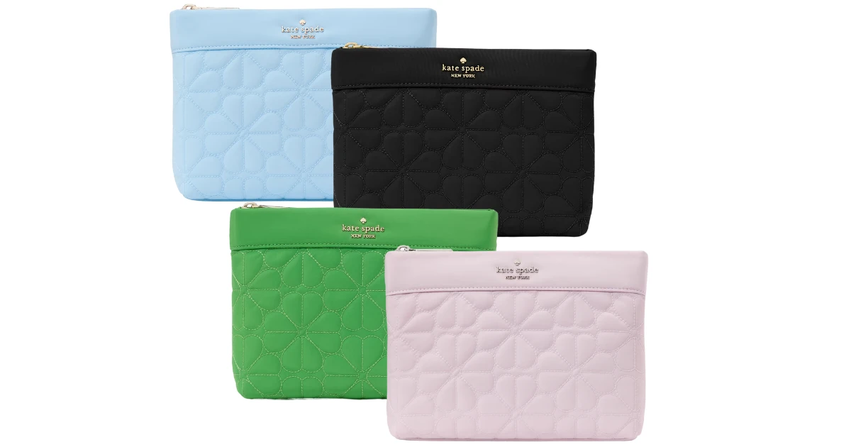 Kate Spade Flower Quilted Cosmetic Pouch