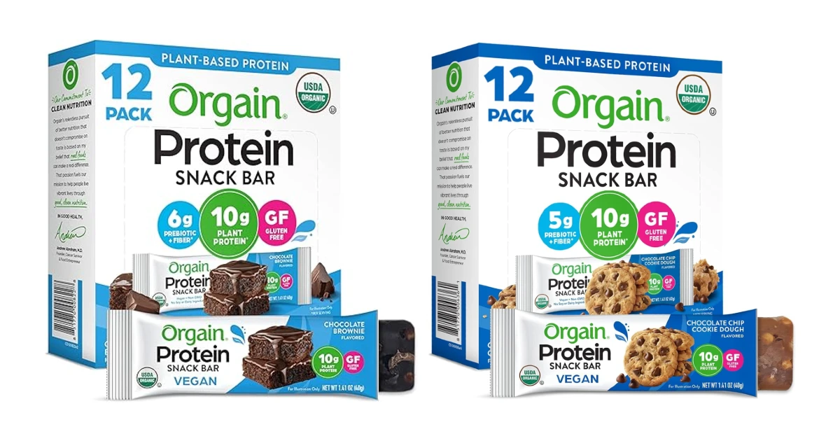 Orgain Protein Snack Bars at Amazon