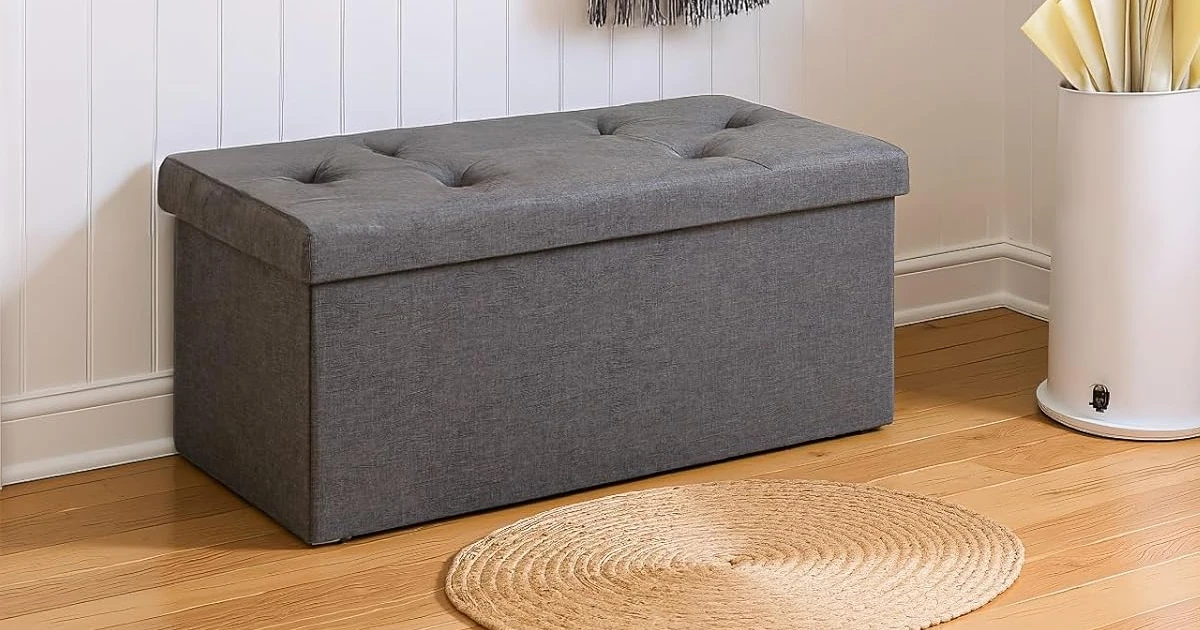 Foldable Storage Ottoman Bench on Amazon