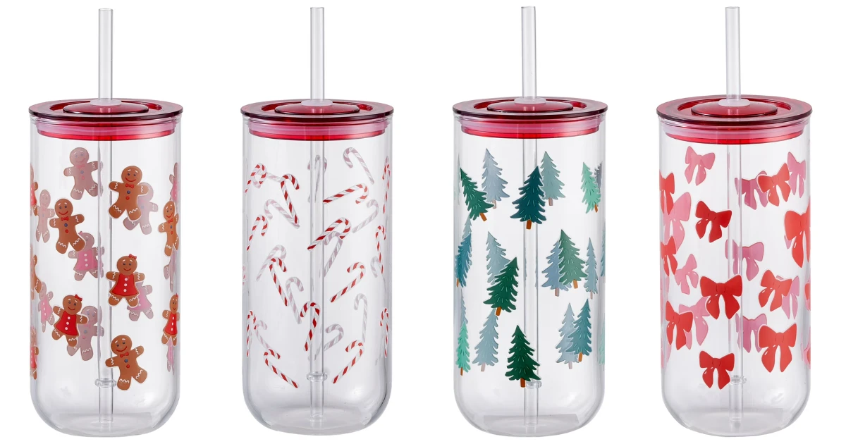 Holiday Time Glass 20oz Can Sipper at Walmart