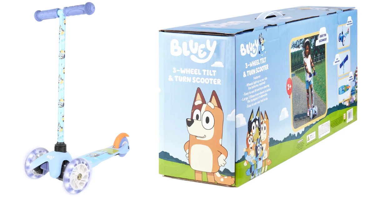 Bluey Light Up Wheel Tilt and Turn Scooter