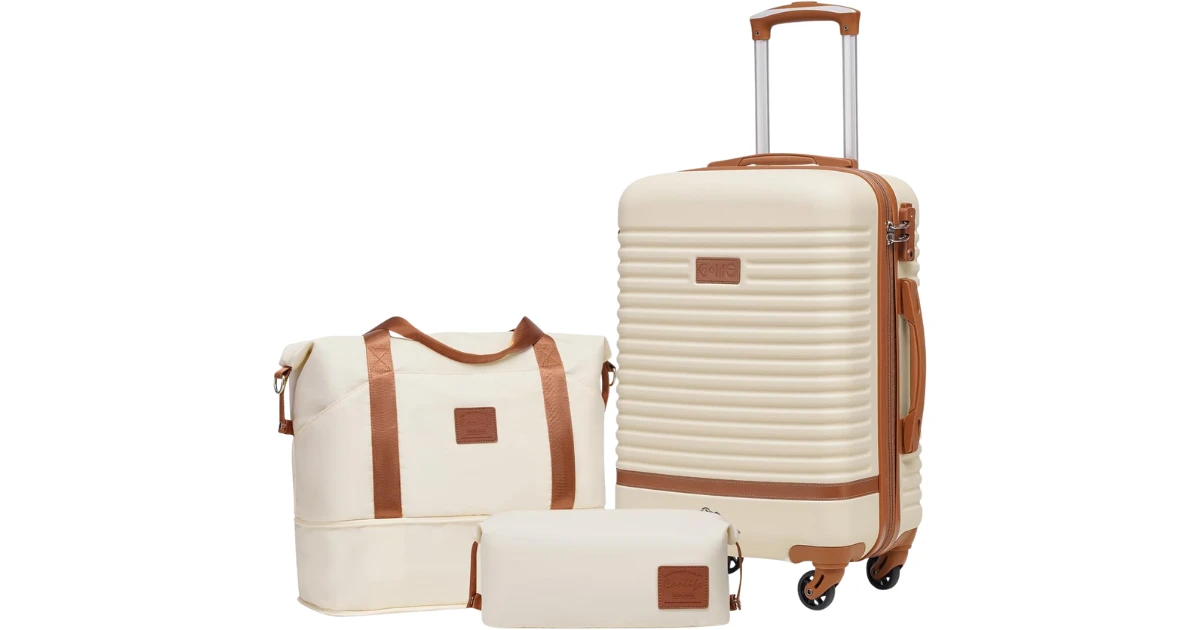 Coolife Suitcase Set 3 Piece Luggage Set