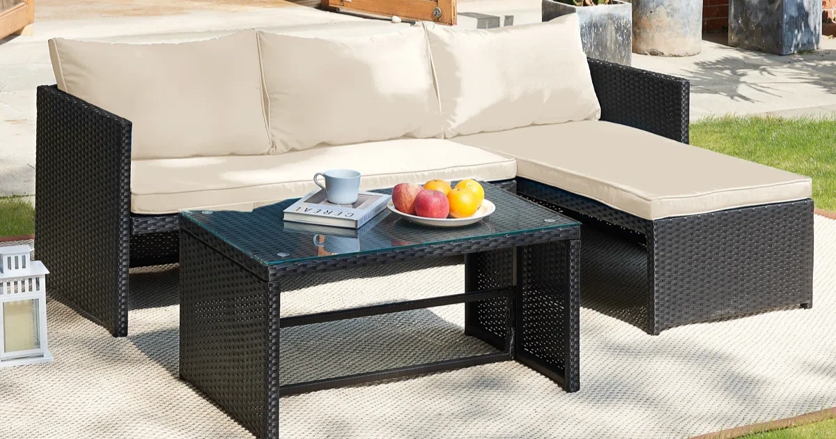 3-Piece Patio Conversation Sofa at Wayfair
