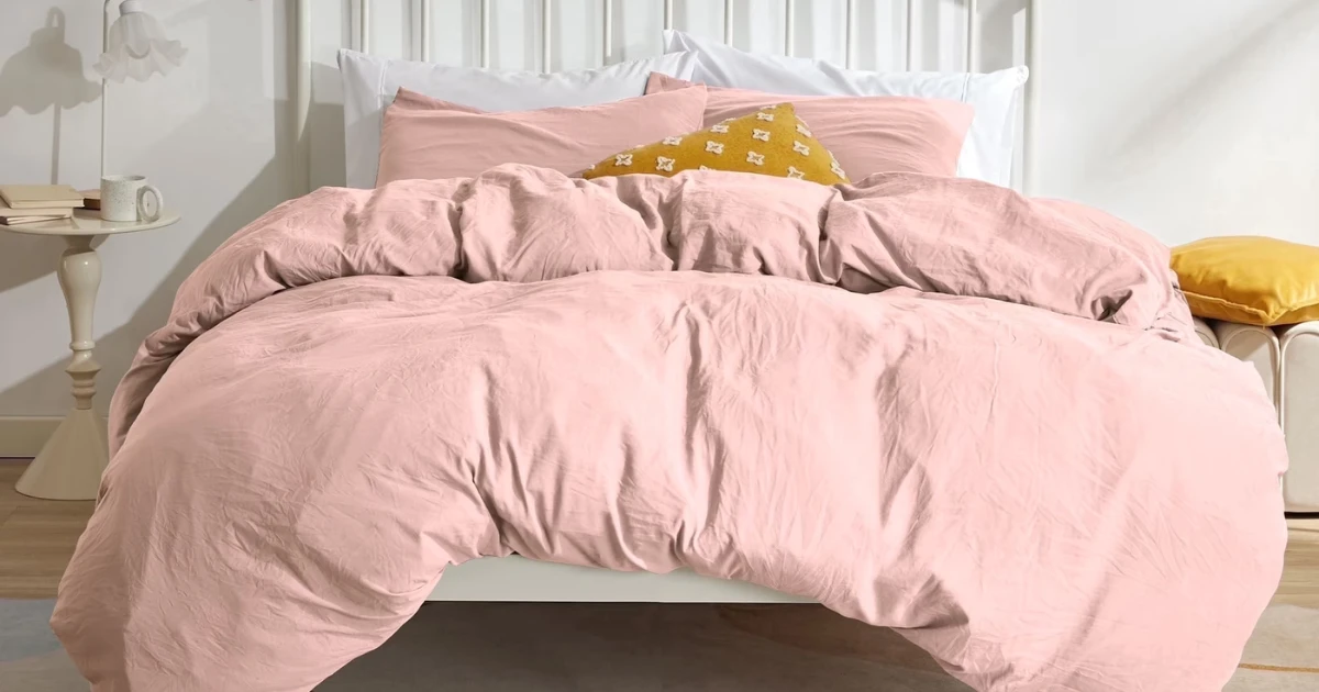 Sonive Washed Duvet Cover Sets Queen 3 Piece