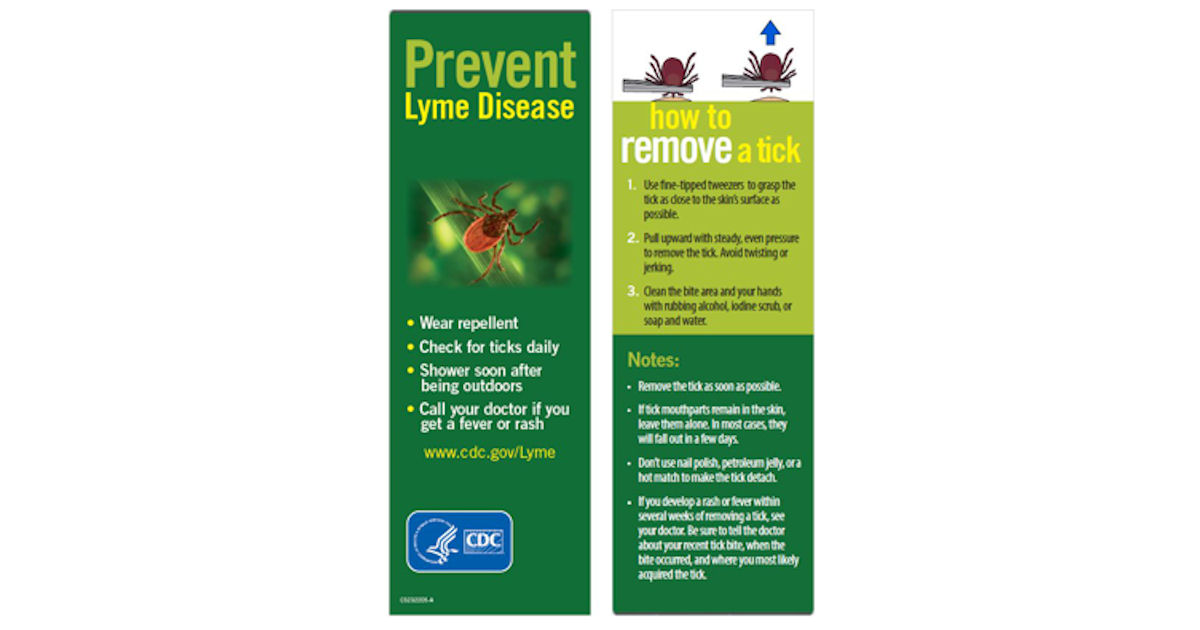 CDC Prevent Tickborne Diseases Bookmark
